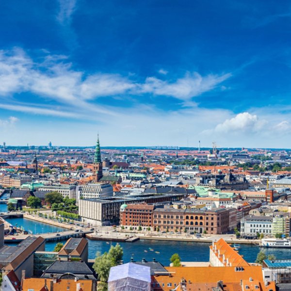 Large panorama view of Copenhagen in Denmark