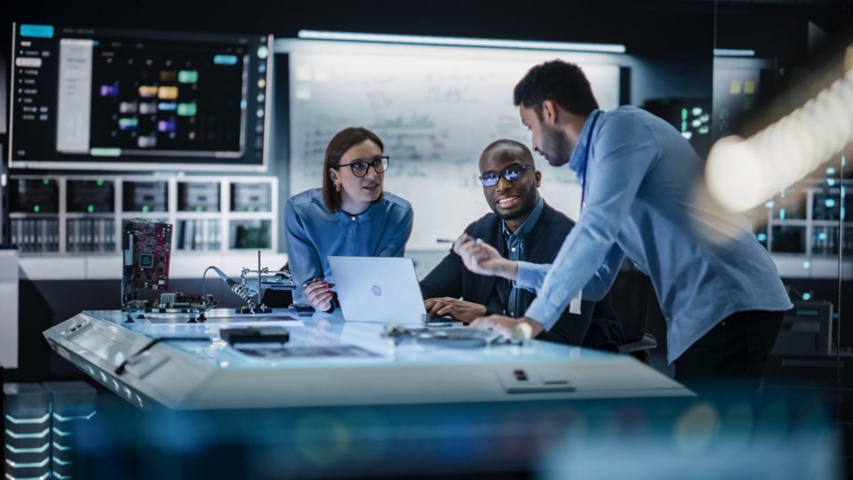 Diverse Team of Engineers Collaborating 