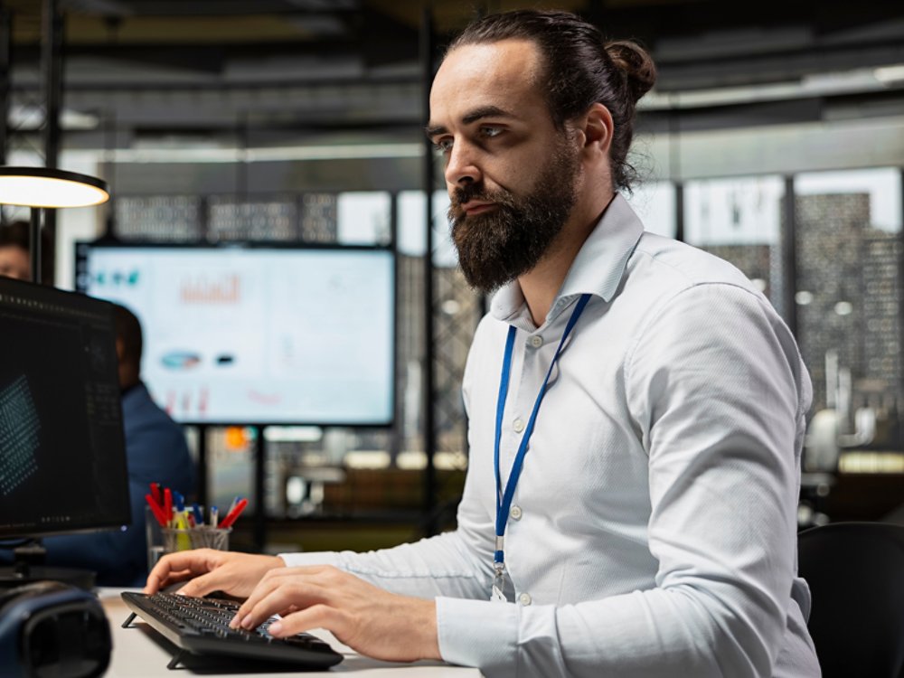 Business IT analyst using AI digital tools and deep learning models, performing data analysis and prediction for innovation creating adaptive optimized business solutions. Cloud computing