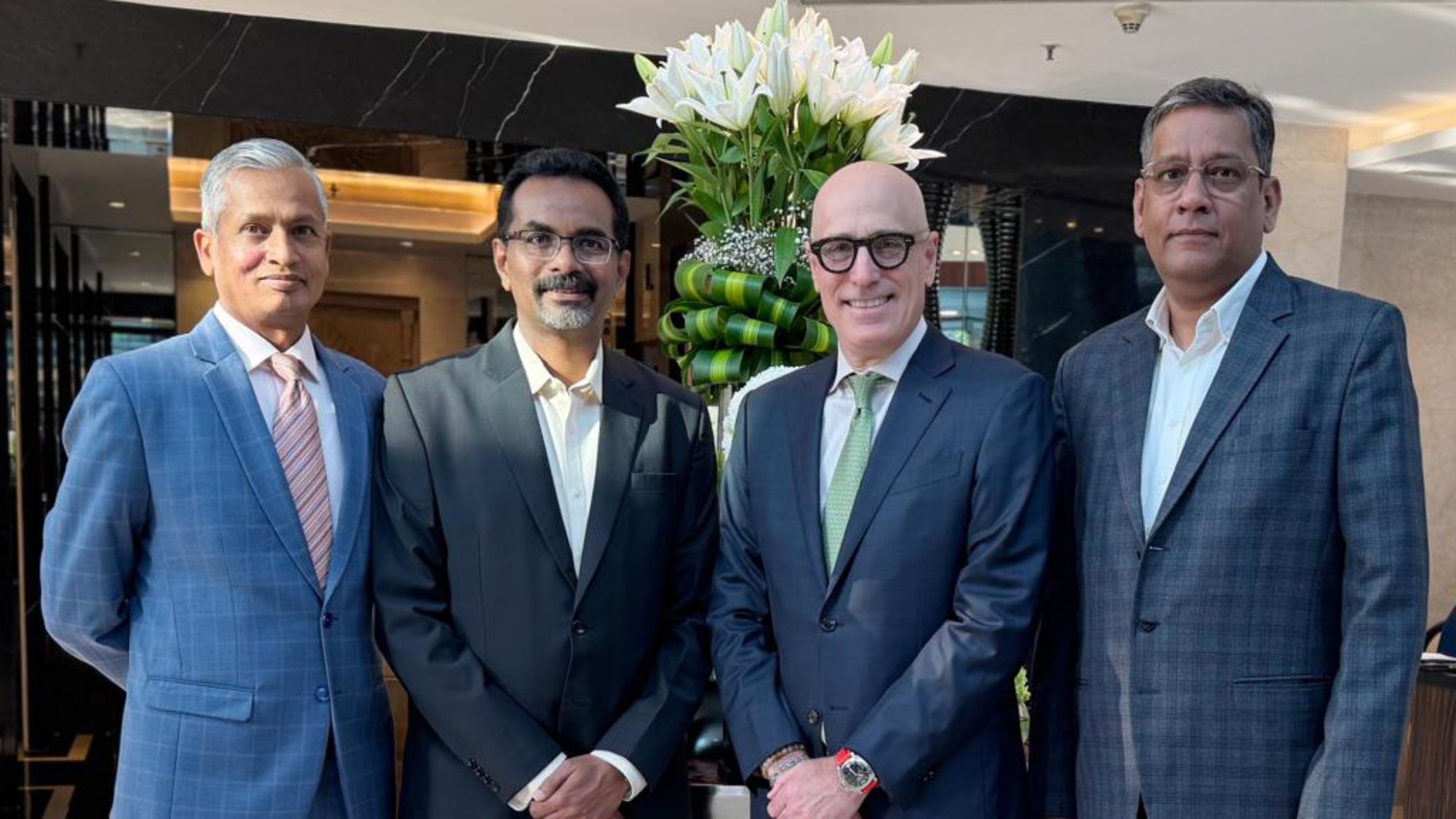 From left: Lingraju Sawkar, President, Kyndryl India; George K John, Executive Director, ESAF Small Finance Bank; Elly Keinan, Group President, Kyndryl; Hussain Zaidi, VP & Client Unit Leader - BFSI, Kyndryl India.