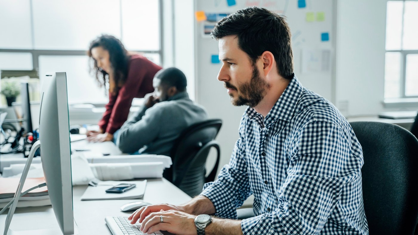 Man using computer in office