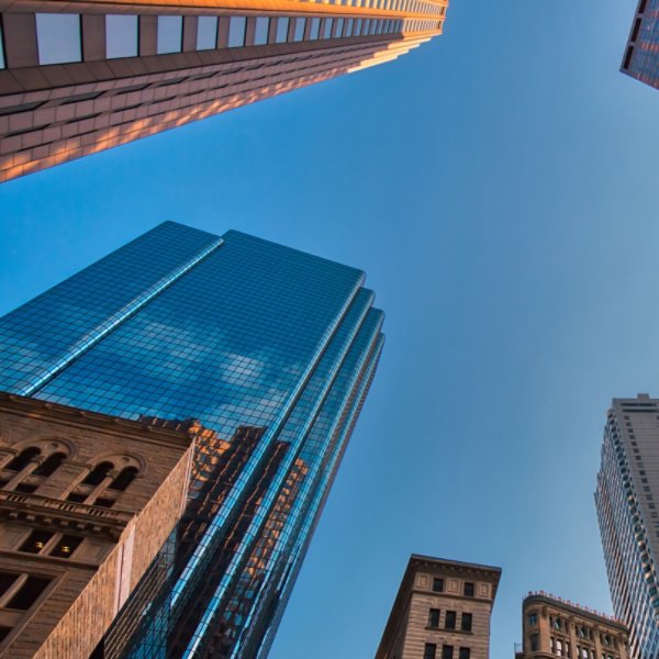 Boston downtown financial district and city skyline