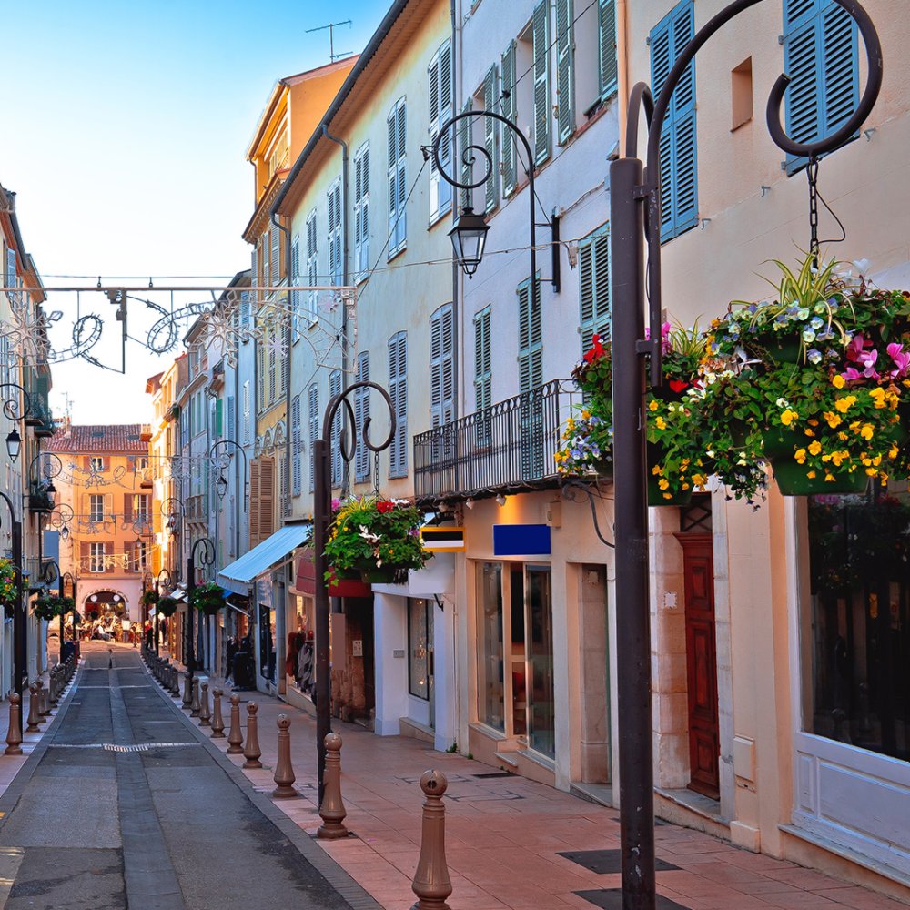 Antibes France - walkway with shops