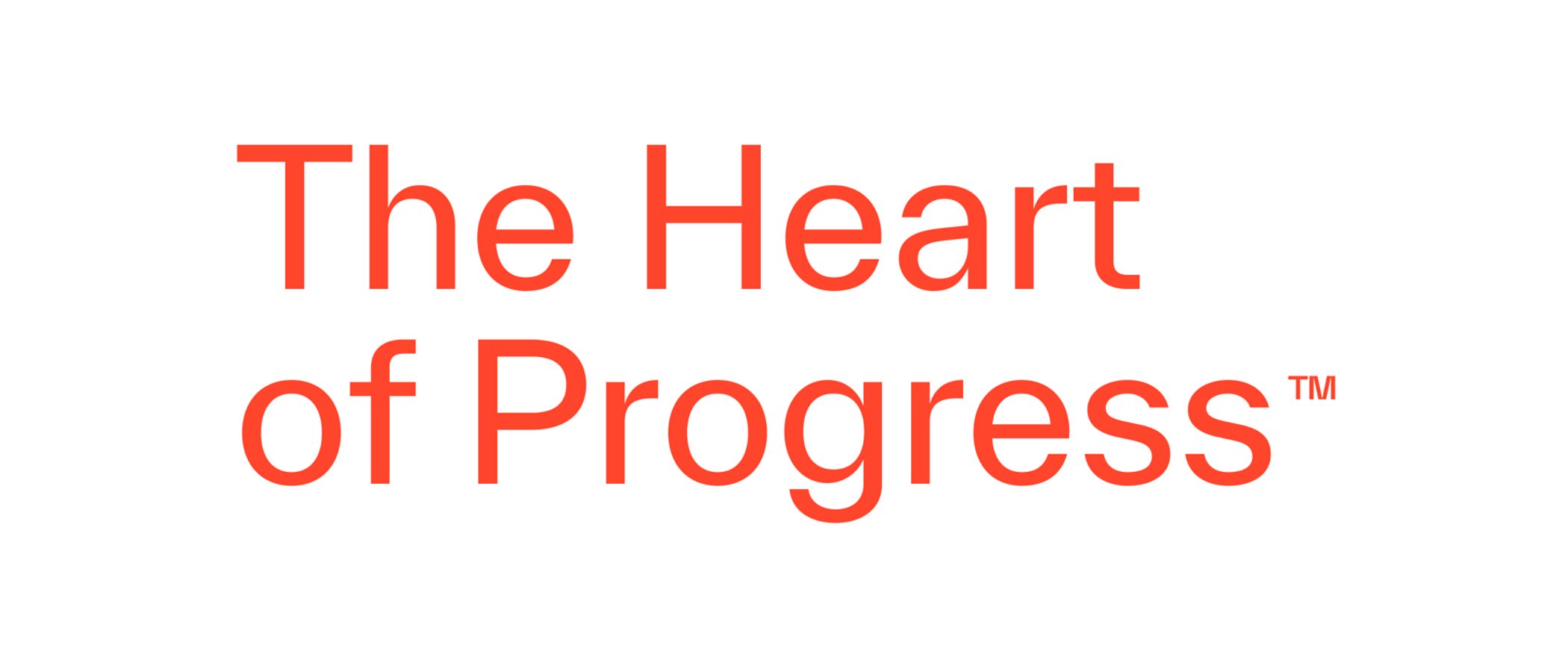 The heart of progress trademark logo