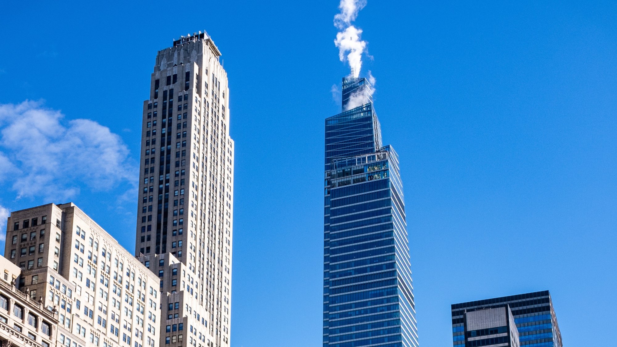 The One Vanderbilt building from Bryant Park in Manhattan