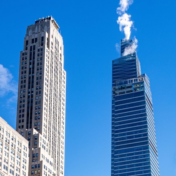 The One Vanderbilt building from Bryant Park in Manhattan