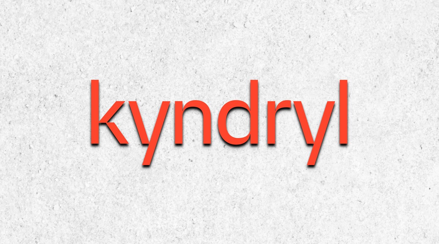 Kyndryl logo on concrete background