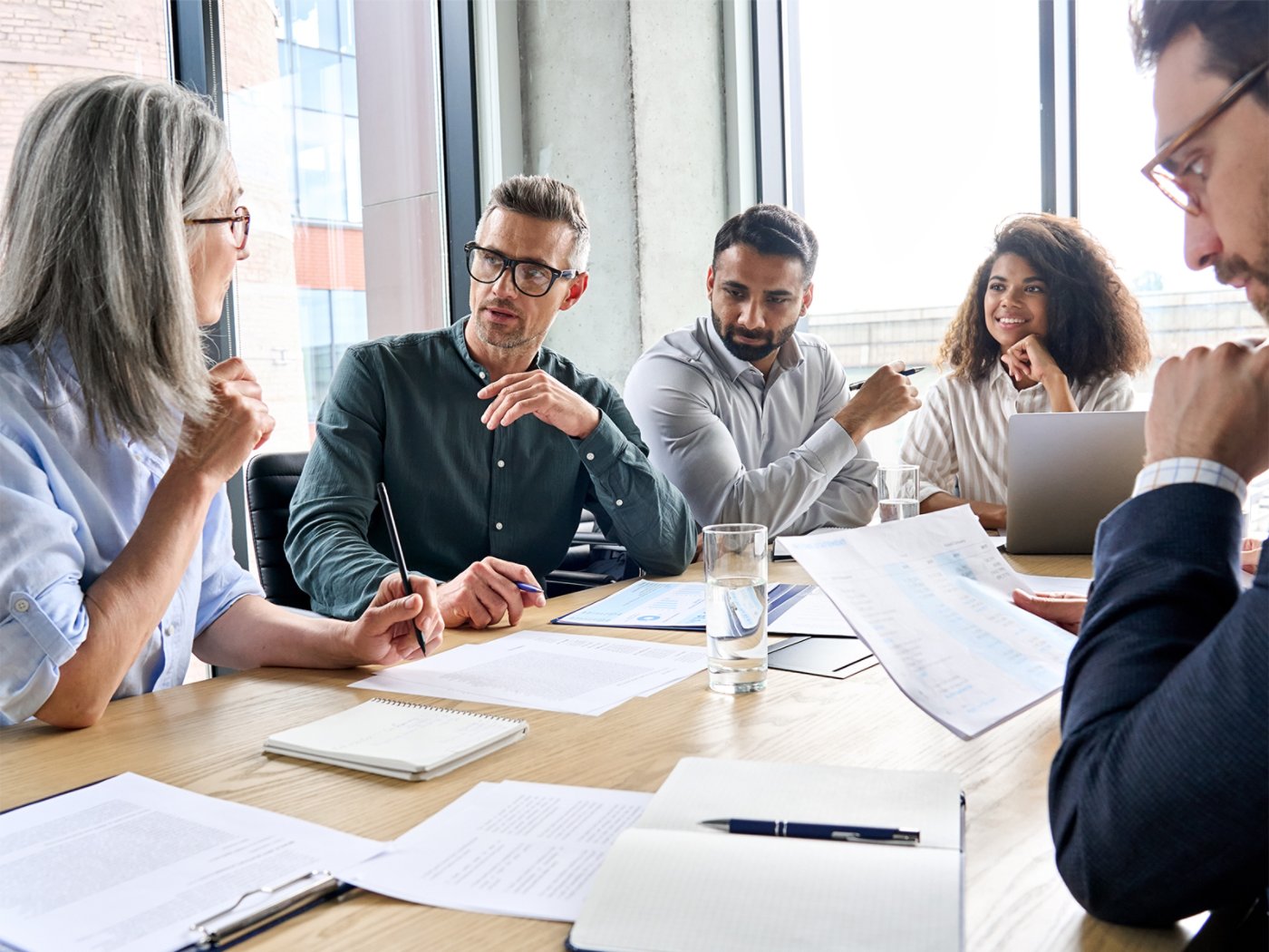 group around meeting table