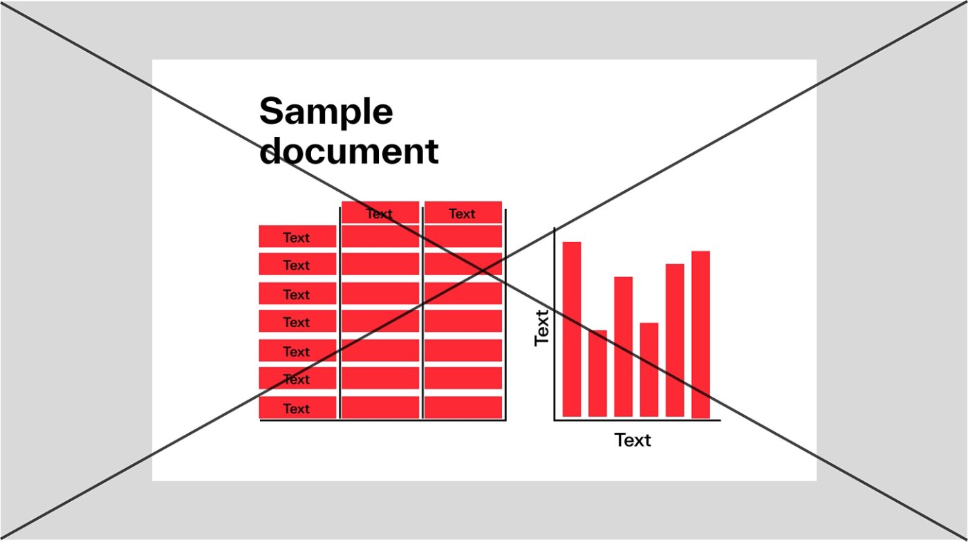 Misuse. Do not overuse of warm red in communications 