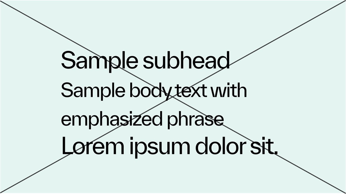 Poor text hierarchy sample