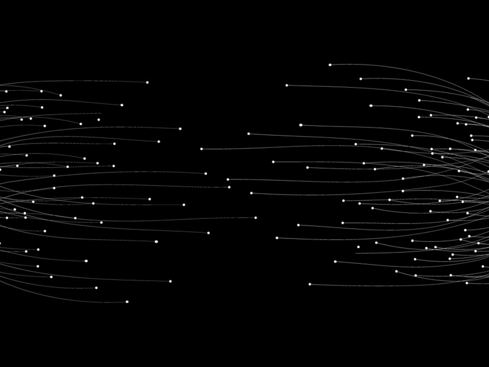abstract  lines with dots over dark background. connecting or big data concept