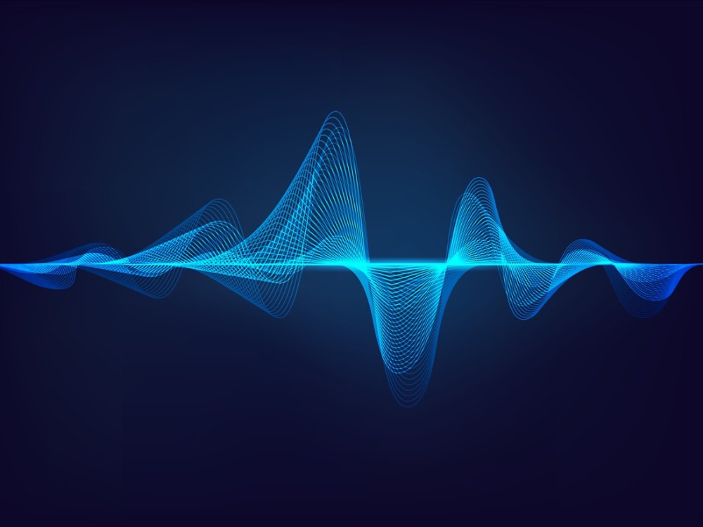 abstract digital green blue equalizer, sound wave pattern element