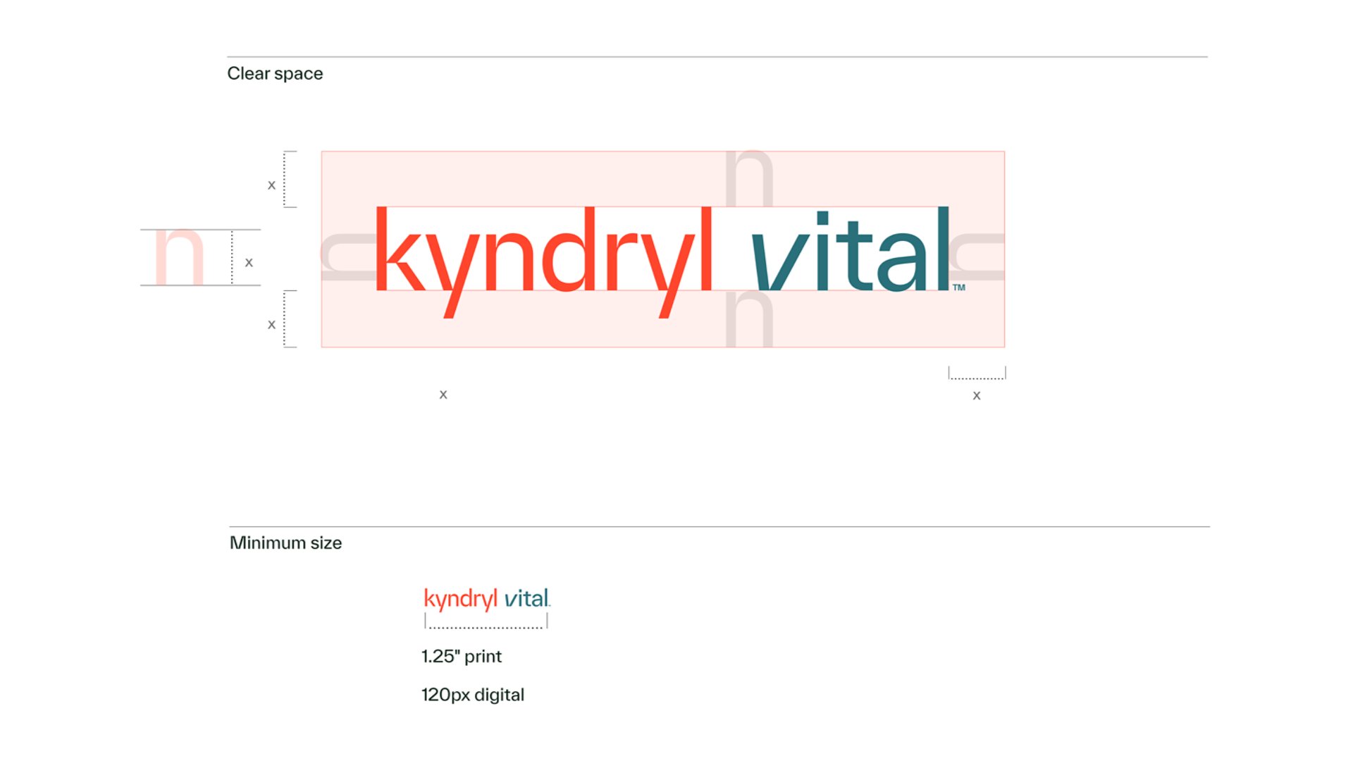 Sizing and placement of line brand logo with clear space 16x9