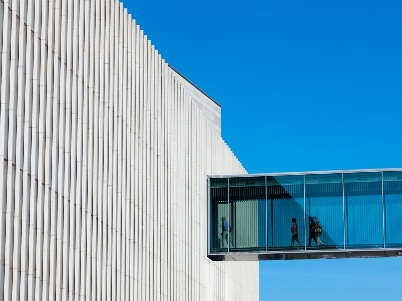 Futuristic Building with Skywalk