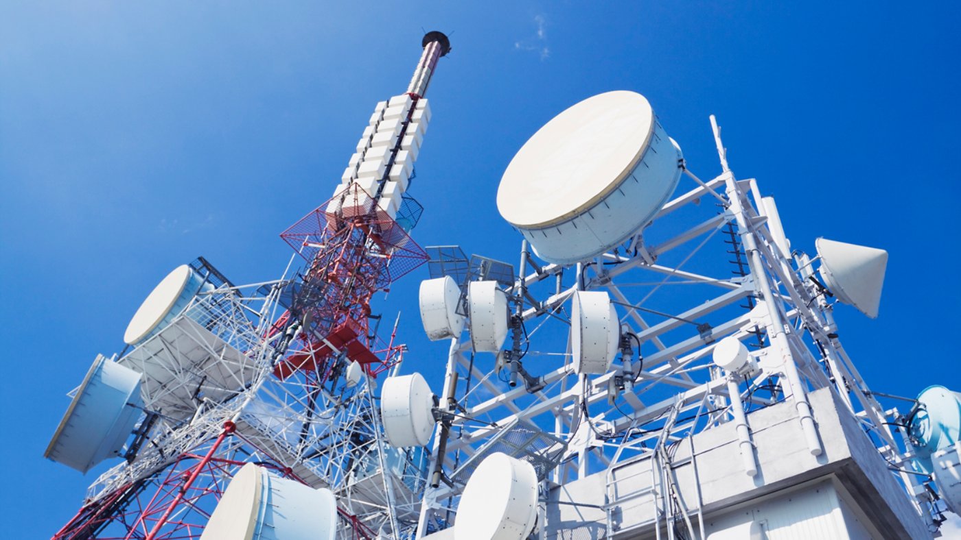 large communication tower with satelite dishesCHECK OTHER SIMILAR IMAGES IN MY PORTFOLIO....