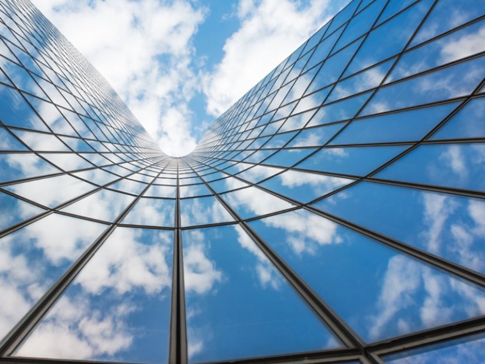 Curved glass buildings