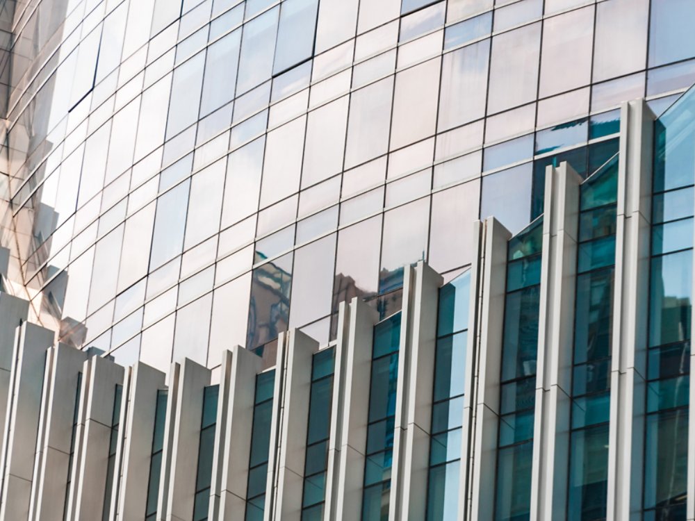 Modern glass skyscraper in Guangzhou Central Business District ( CBD).