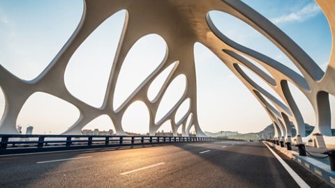 Shell bridge on the west coast of Qingdao, Shandong, China