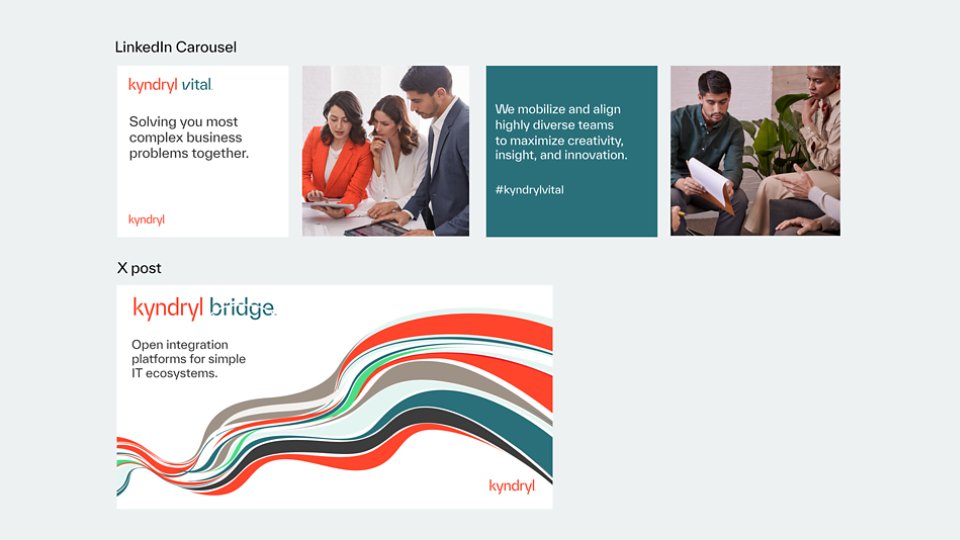 Social media samples with line brands 16x9