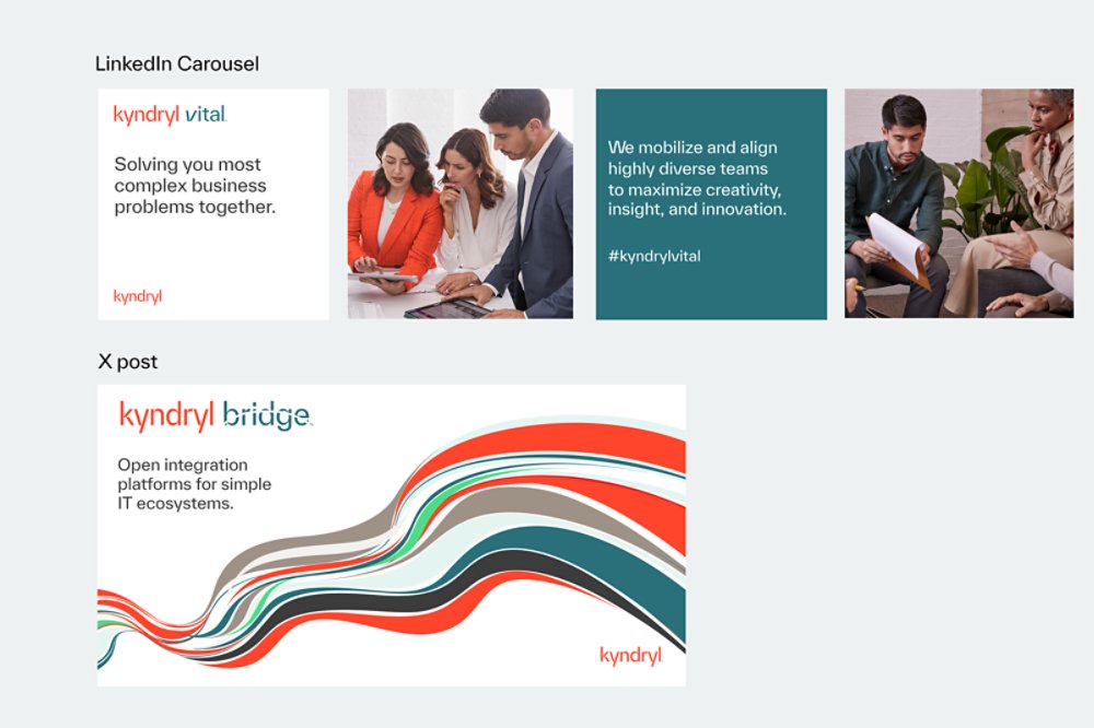 Social media samples with line brands 16x9