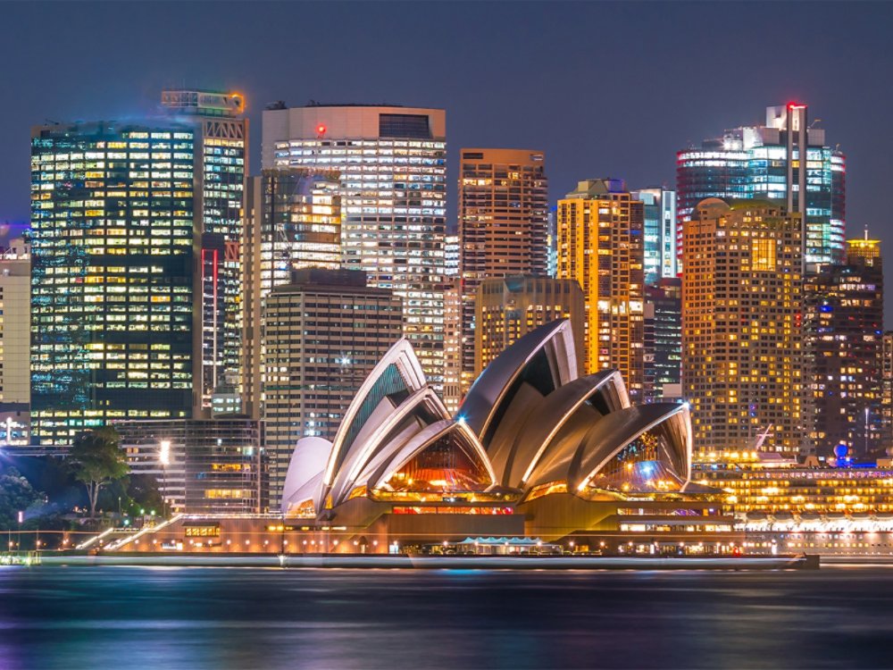 Sydney skyline at night