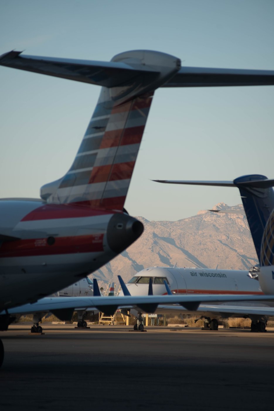 tailend of plane on airstrip