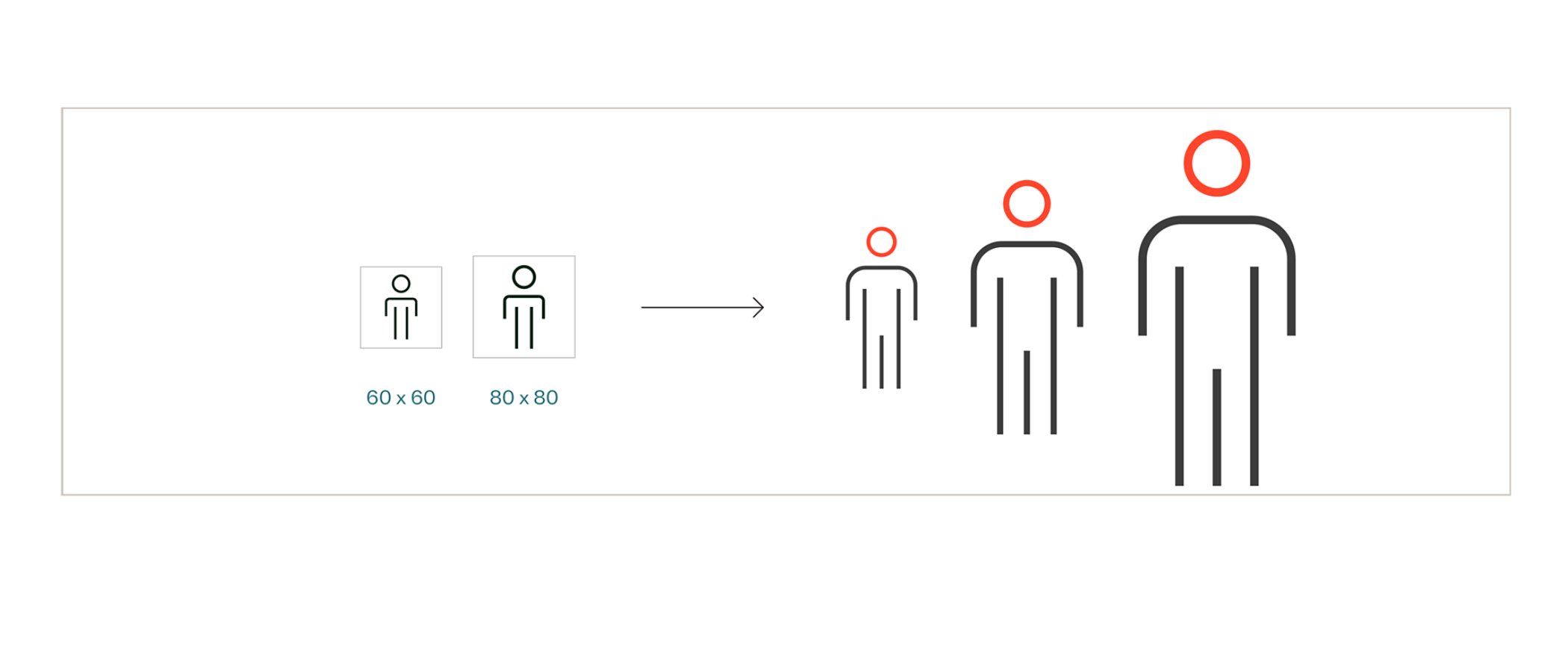Use expressive icons at sizes above 80px and use simplified icons below 32px 16x9
