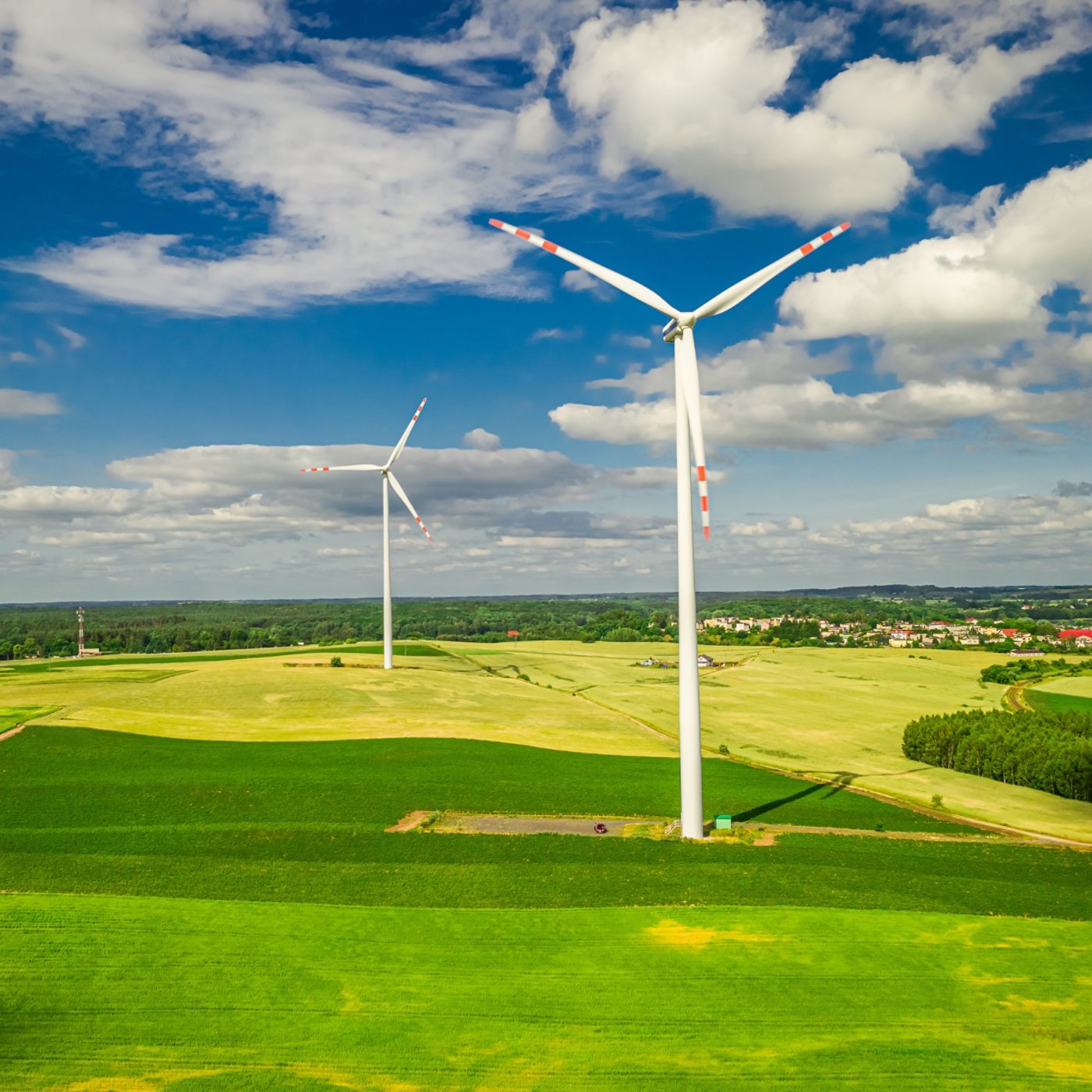 Wind turbines with greenery