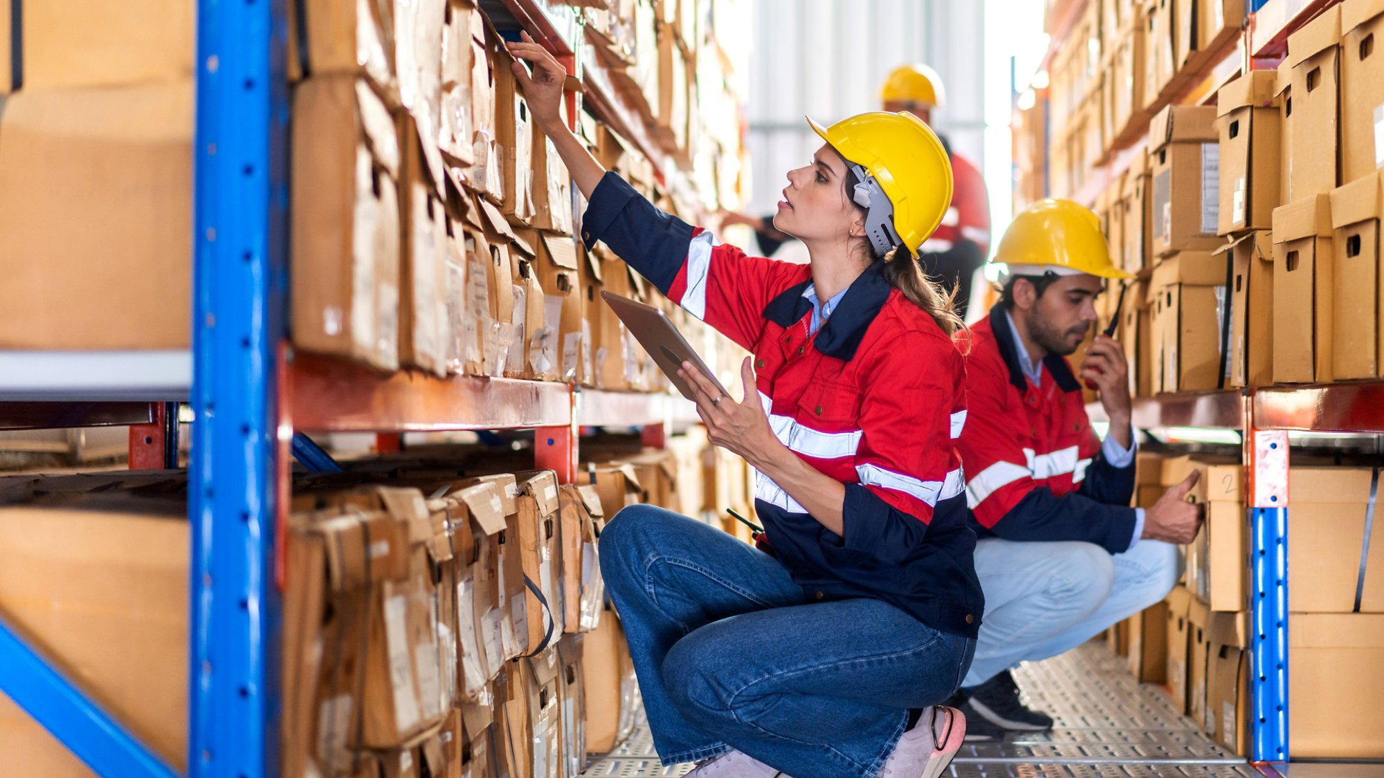 Logistics at shipping port, freight container transport and deliver cargo containers worldwide. Inventory report, imports or export of goods and supply chain management of international distribution.