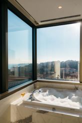 A bubble bath, two glasses of champagne, and views of Istanbul
