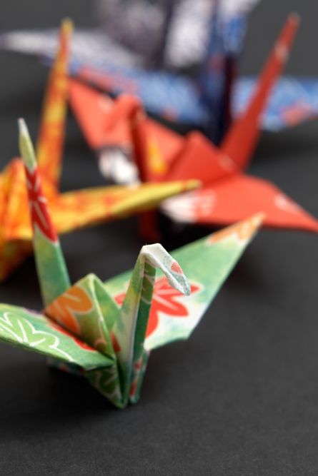 Origami cranes.
