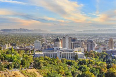 The skyline on a sunny day