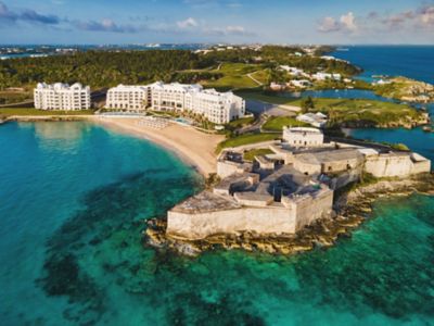An aerial view of the shoreline