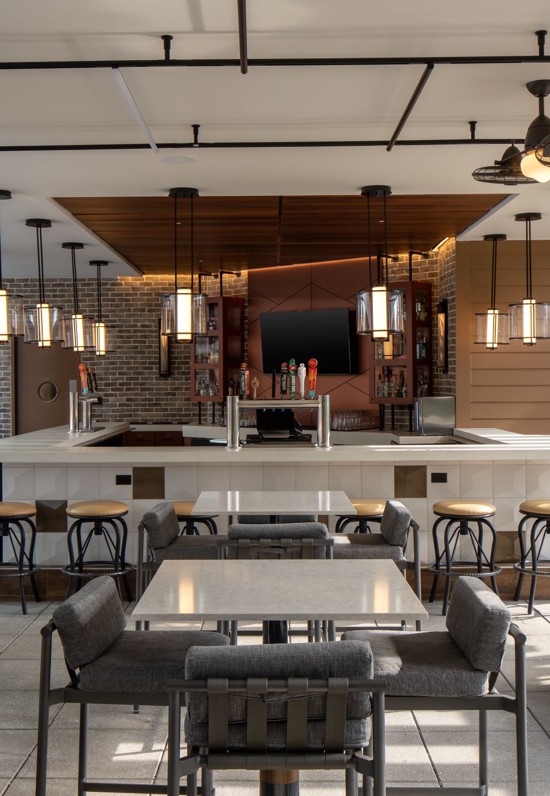 Aerial Bar and Kitchen