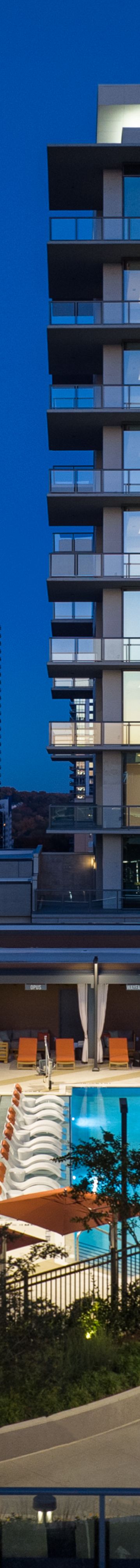 Exterior Dusk with Pool 
