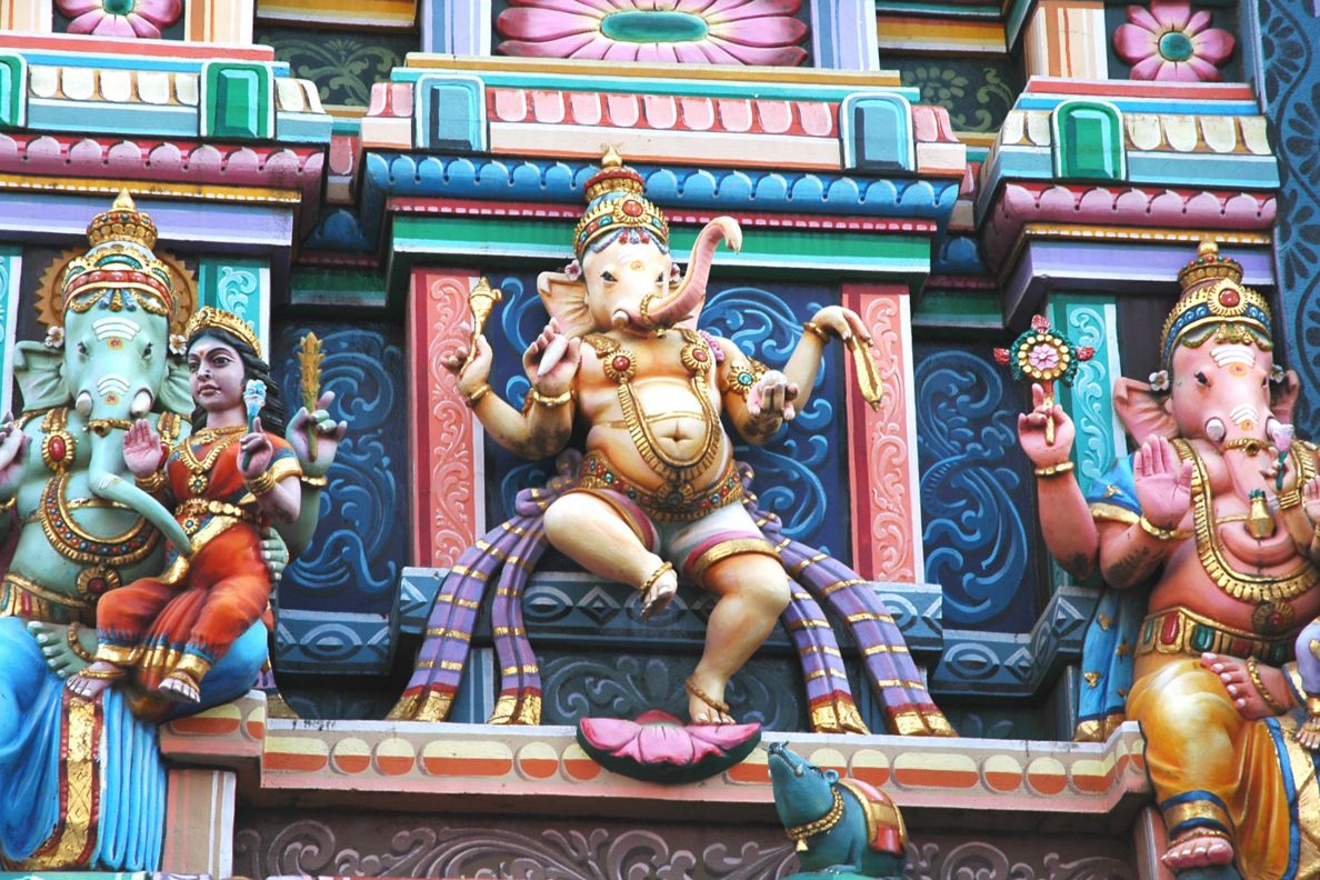 Multiple sculptures of Ganesha.