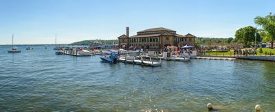 A harbor filled with boats