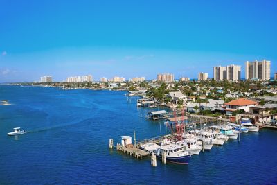 Aerial view of the harbor