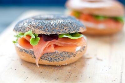 Bagel with salmon and cream cheese