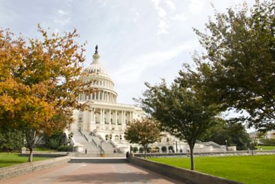 The Capitol building in fall