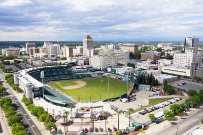 Aerial view of the city