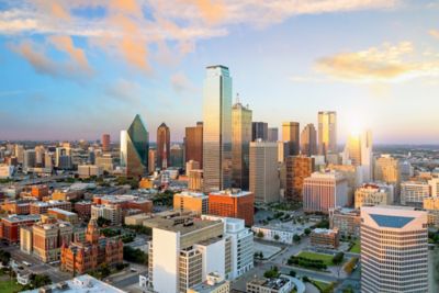 The skyline at sunset