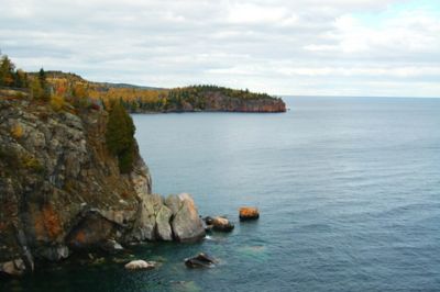 Cliff on the edge of a lake