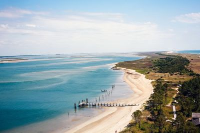 Aerial view of the beach