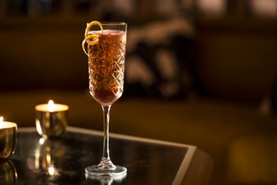Champagne cocktail in a glass
