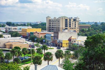 Aerial view of historic downtown Kissimmee