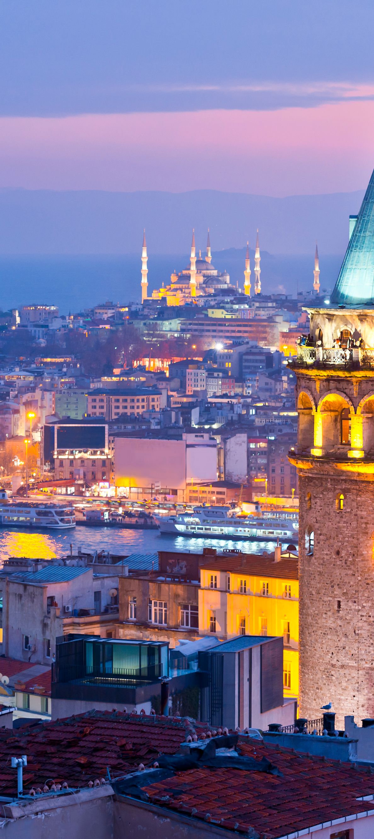 Aerial view of Galata Tower.