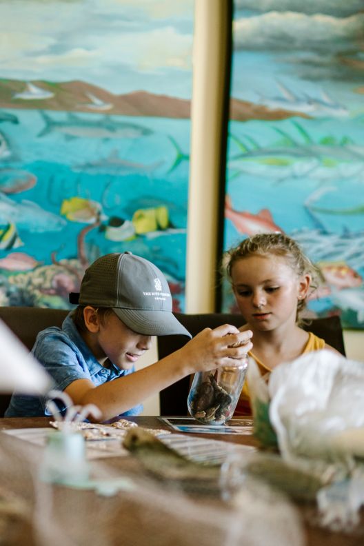 Young guests making artwork.