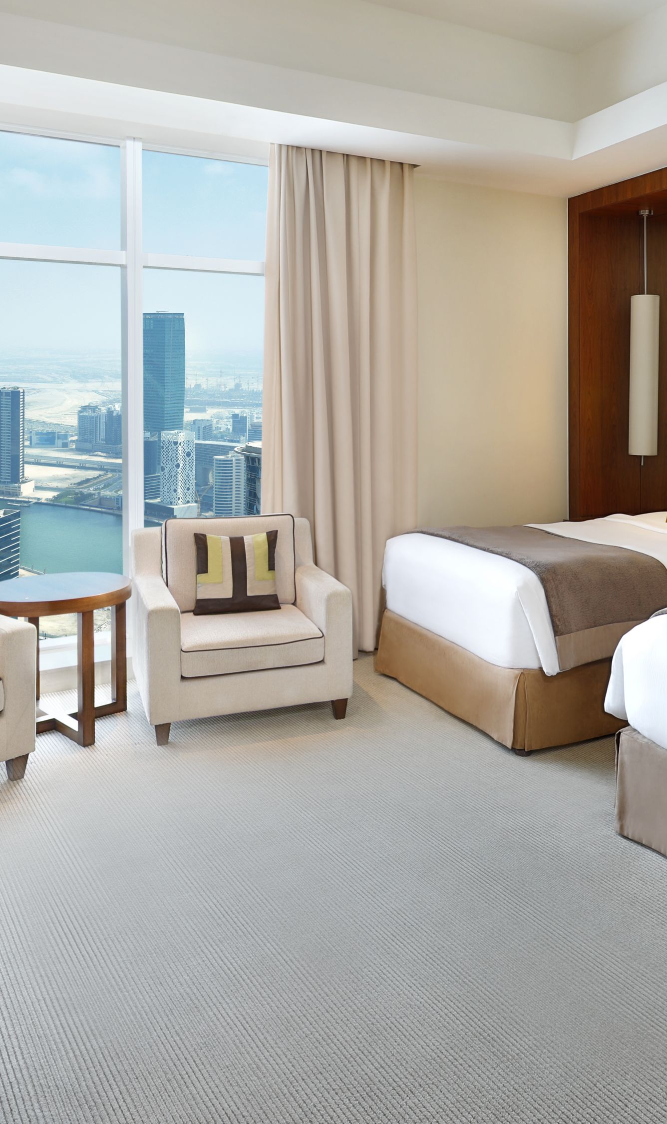 Looking towards bedroom, with barn door style doors to close off living  room from bedroom or our suite - Picture of JW Marriott Marquis Hotel Dubai  - Tripadvisor