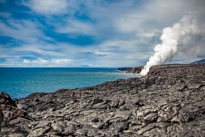 An active volcano in Hawaii